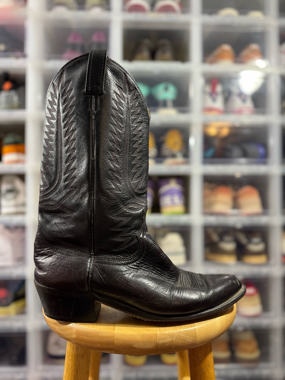 Vintage 70’s Dark Red Leather Cowboy Boots